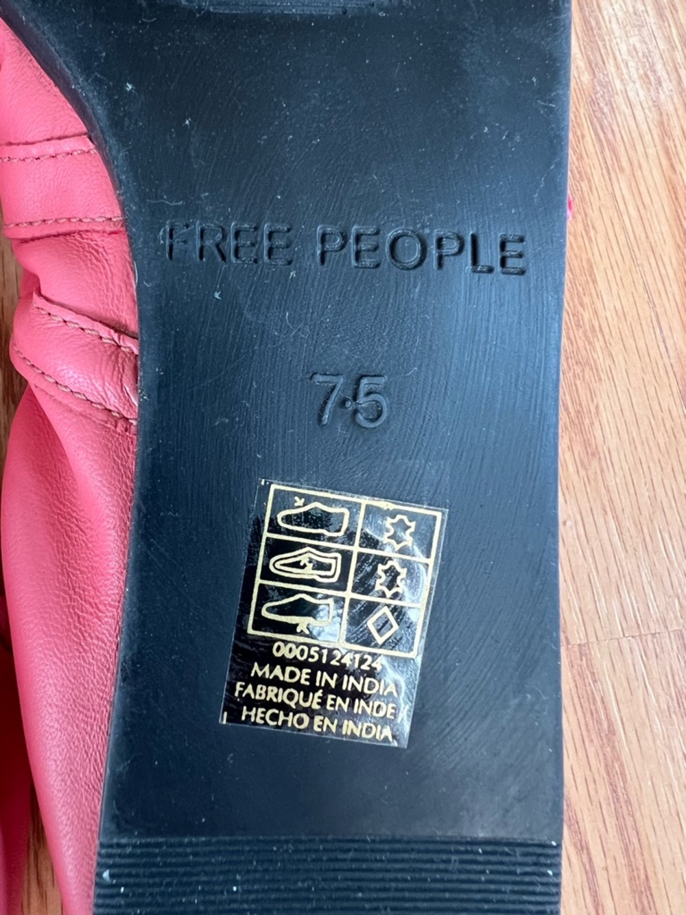 Free People Gemini Ballet Flats in Watermelon Size 7.5 - Picture 6 of 8